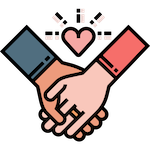 Couple holding hands icon